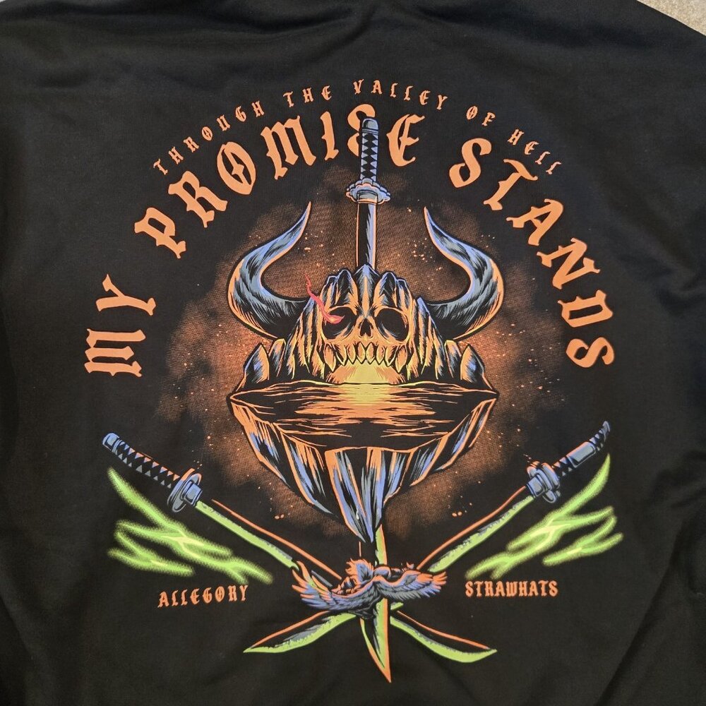 Allegory clothing Straw Hats Collection Hoodie My Promise Stands Sz Medium Goth - Picture 2 of 5